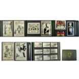 Early 20thC Album Containing 60+ Mixed Cards Comprising Humorous Advertising The Arts,