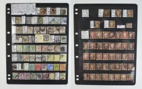 Queen Victoria Stamp Collection from 1841 1d red to 1902 K-Edw Set on 2 hagners,