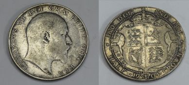 Edward VII Rare Silver Half Crown. Date 1904, Nice Grade. ESC749 Rare - Please See Photo.