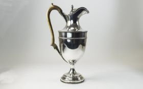 A Late 19th Century Silver Plated Claret Jug of Good Quality. Stands 11.75 Inches Tall.