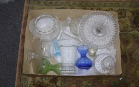 Box of Assorted Glass including cake stands,