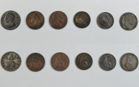 A Collection of High Grade 18th / 19th Century Farthings ( 6 ) In Total.