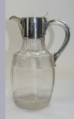 Victorian - Fine Silver Mounted Cut Glass Claret Jug. Hallmark London 1895, Maker Walker & Hall.