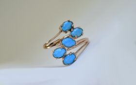 Kingman Turquoise Crossover Ring, mined in Arizona and similar to Sleeping Beauty turquoise, the