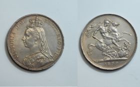 Queen Victoria Jubilee Head Silver Crown, Date 1890.