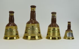 Bells Old Scotch Whisky Pot Bottles - Graduated sizes, 1 x 37.5ml, 2 x 18.