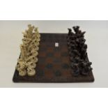 Resin Chess Board with a Mythical Creature Theme. 18 by 18 inches.