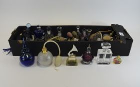 Collection Of Mixed Perfume Bottles Approx 30 in total, various designs including frosted glass,