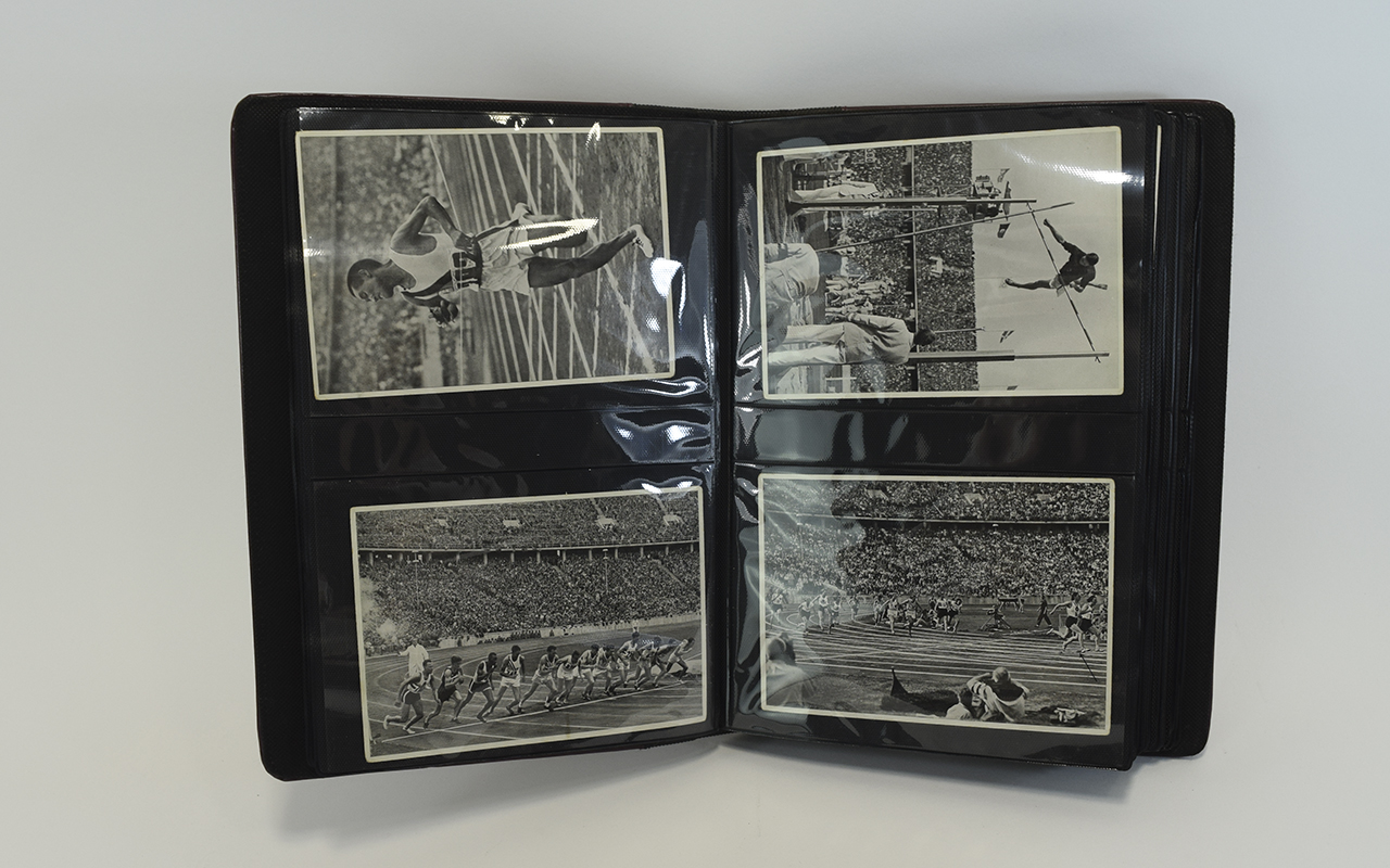 Jesse Owens 1936 Olympics Photo Album containing 51 German black and white photos