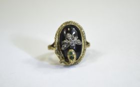 Antique and Unusual 14ct Gold Set Snake and Insect Ring.