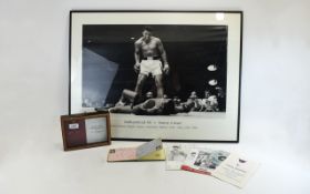 Mixed Lot of Sporting Ephemera to include Muhammad Ali V Sonny Liston Poster,