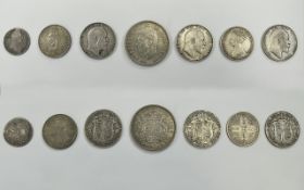 An Excellent Collection of British Silver Coins ( 7 ) In Total - Please See Photos.
