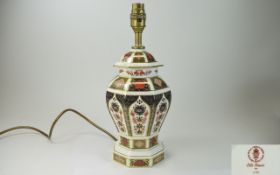 Royal Crown Derby Old Imari Table Lamp with 22ct Gold Finish to Bands and Tressil Work.