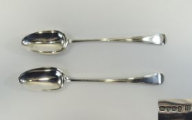George III Fine Pair of Long Silver Serving Spoons maker George Smith and William Fearn.