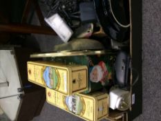 Mixed Box Of Misc Comprising Tins, Musical Gnome,