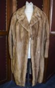 Long Light Brown Mink Coat Ladies full length Mink coat with coffee coloured satin lining and