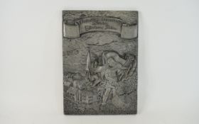 Metal Effect Resin Decorative Plaque Commemorating German Volunteer Firefighters. Approx 11.9 x 9