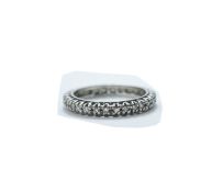 Ladies White Gold Full Eternity Diamond Ring; Set with round modern brilliant cut diamonds.