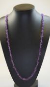 Long Rough cut Amethyst Chip Necklace