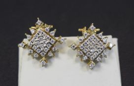 18ct Diamond Set Cluster Multiway Earrings Beautiful large diamond formation earrings with several