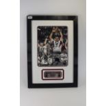Rugby Union Interest. Signed photo montage of Martin Johnson, England & Leicester Captain.