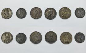 A Good Collection of 18th / 19th Century Half Pennies ( 6 ) In Total.