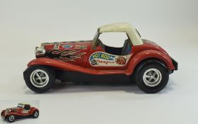 Rare Vintage Tinplate and Plastic Taiyo Hot Rod Mongoose Car - Circa 1960s, Battery Operated.