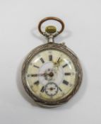Antique Silver Pocket Watch Some damage to face,