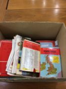 Box Of UK Road Maps Includes various OS maps and AA maps,
