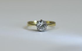 18ct Gold Set Single Stone Diamond Ring