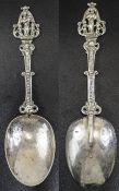 Dutch Silver Anointing Spoon with ornate