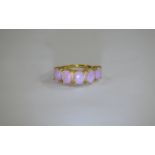 Pink Opal Five Stone Ring, five elongate