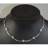 Silver Stone Set Necklace