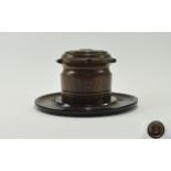 Antique Oak Cased - Lidded Tobacco Jar a