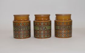 Hornsea Set of Lidded Treacle Glazed Cer