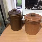 A Pair of Large Stoneware Pots One moder