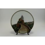 Oval Glass Plaque with Wall of China Emb