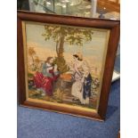 Large Oak Framed Religious Tapestry Depi