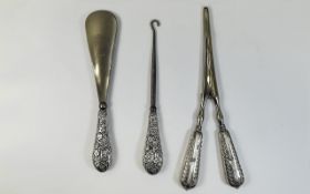 Edwardian Pair of Ornate Silver Handle G