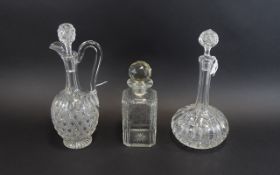 Collection Of 3 Cut Glass Decanters one