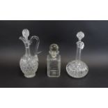 Collection Of 3 Cut Glass Decanters one