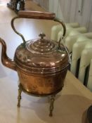 Antique Copper and Brass Handle Teapot w