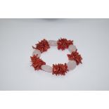 Antique Coral/Rose Quartz Bracelet