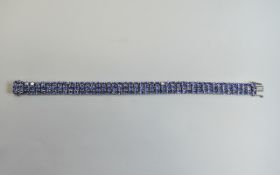 Tanzanite Three Row Bracelet, 27.5cts of