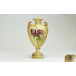 Royal Worcester Blush Ivory Vase. Painte