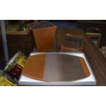 Leather 3 Piece Desk Set Comprising Wast