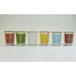 1960/1970 Set of Six Multi Coloured Drin