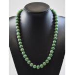 Necklace with large Green Aventurine Bea