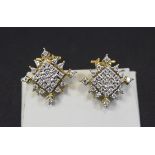 18ct Diamond Set Cluster Multiway Earrin