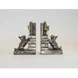 Vintage Metal Bookends. A pair in the fo